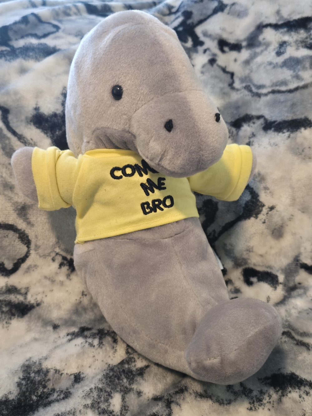 Fiesta Travel Tails Gray Manatee Plush W "Come At Me Bro" Tee 9" EUC